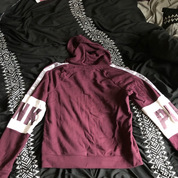 Burgundy PINK zip hoodie - Picture 2 of 6